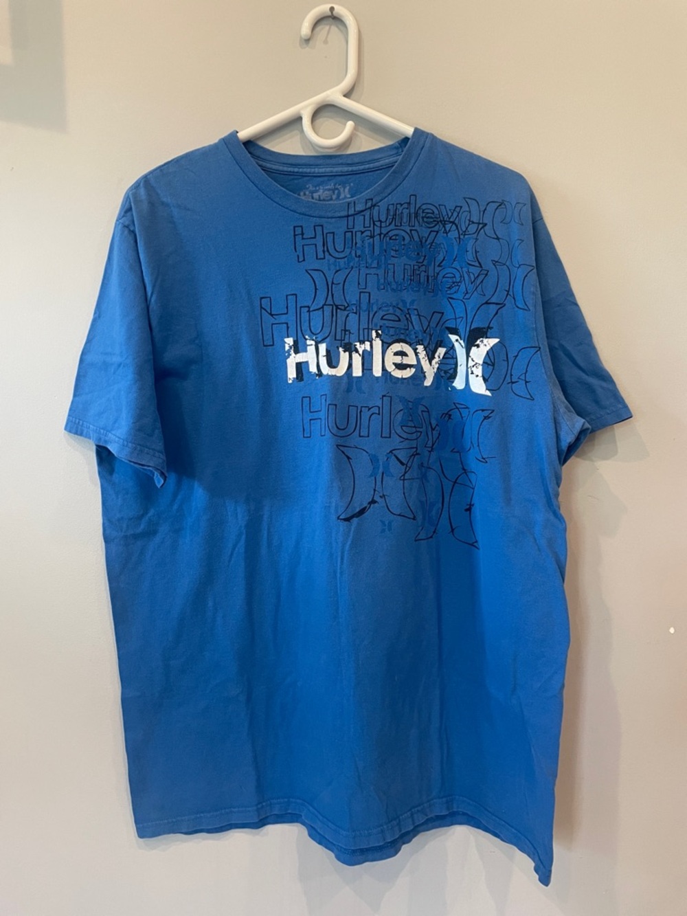 Hurley Blue Short-Sleeve Graphic Logo Tee xl